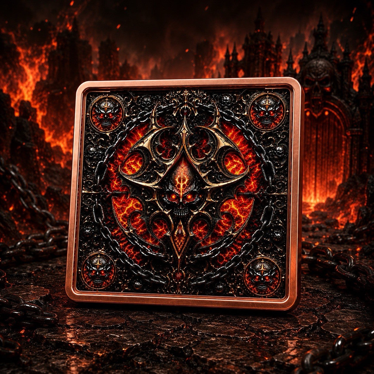 Skulls of the Underworld - Hellfire Skull 5 oz Copper Bar