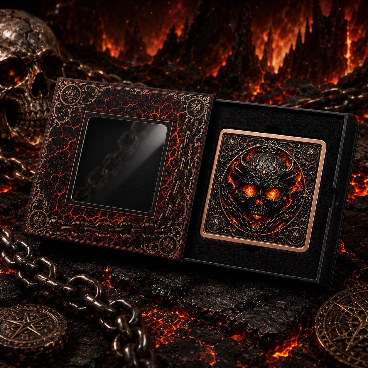 Skulls of the Underworld - Hellfire Skull 5 oz Copper Bar