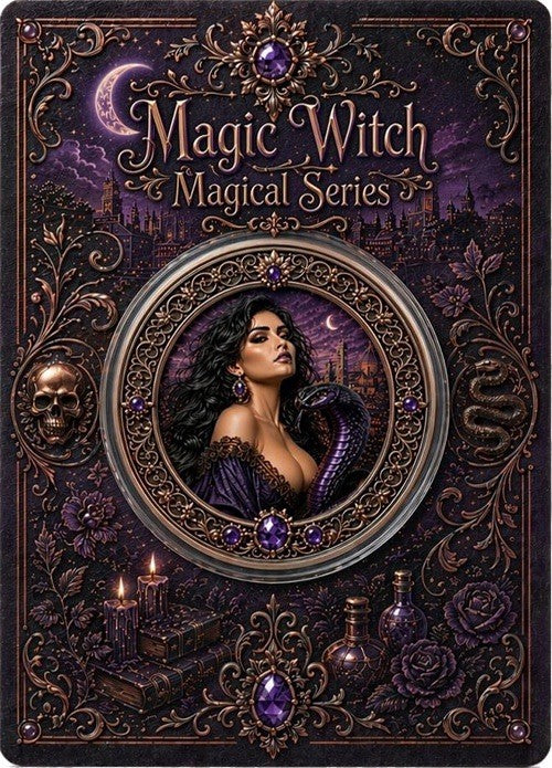 Magical Witch Colorized 1 oz Copper Medal
