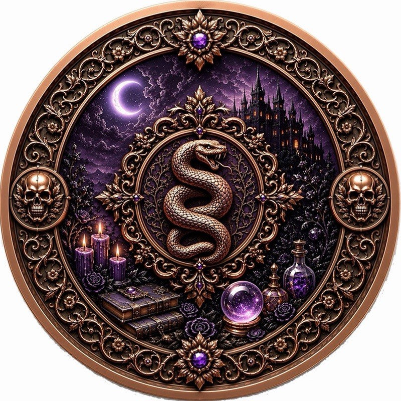 Magical Witch Colorized 1 oz Copper Medal