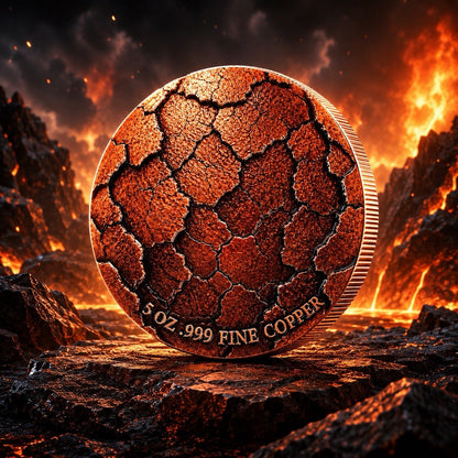 2026 Infernal Amber Unleashed Cracked Dragon 5oz Copper Round