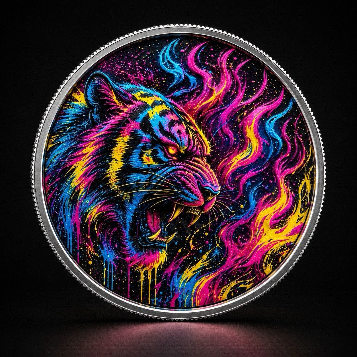 Neon Fury Colorized 1/10 oz Silver Round