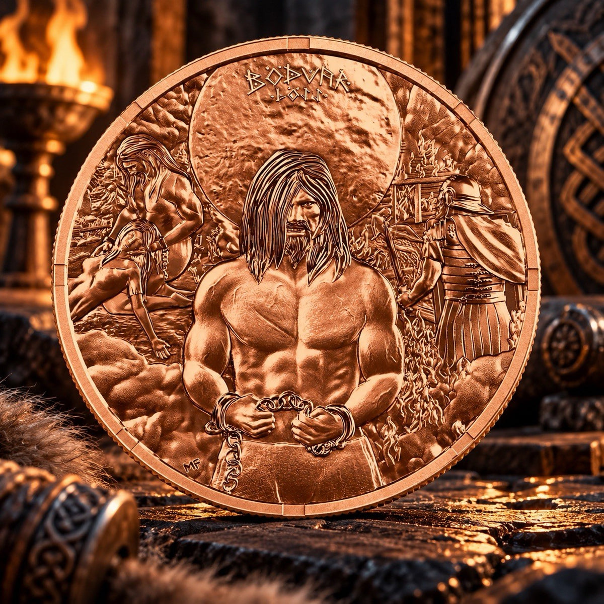 2026 Germania Bodvar Saga Loss 1 oz .999 Fine Copper BU Coin in Capsule