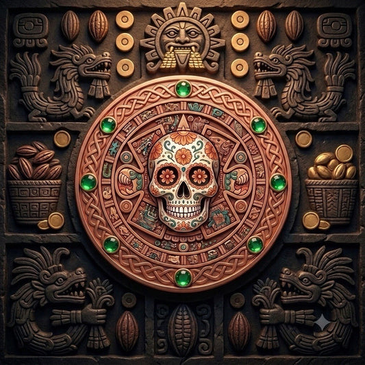 2026 Memento Mori Series Aztecan Skull 1oz Copper Coin Día de Los Muertos