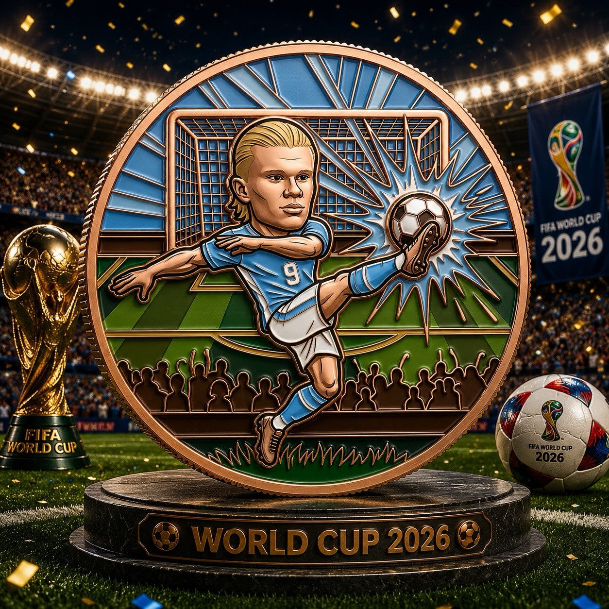 2026 Football Star Series: 1oz Erling Haaland  Copper Coin UHR