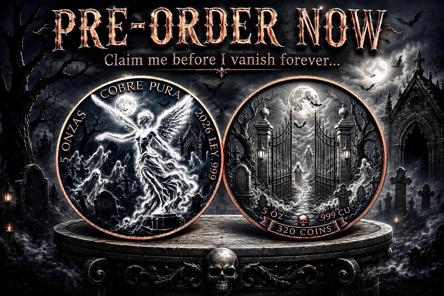 Ghostly Libertad Colorized 5 oz Copper Medal November