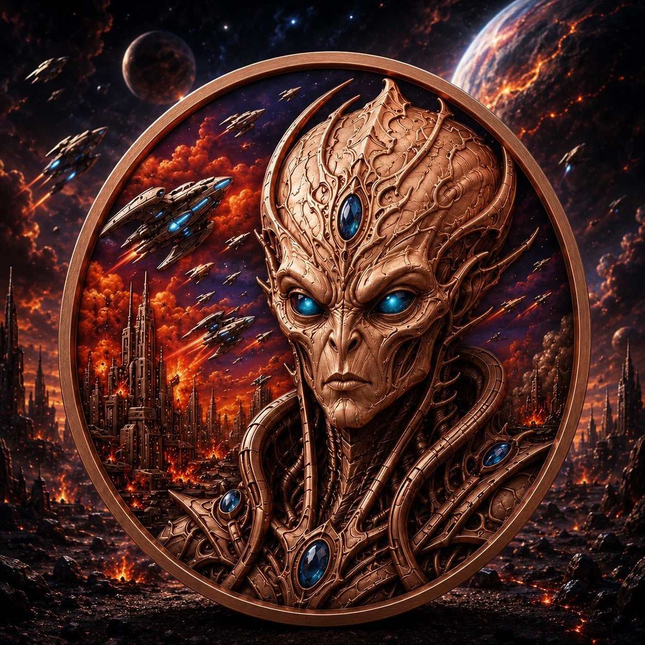 2026 Beyond the Universe: Invasion Warning   1oz Copper Coin Glow FX