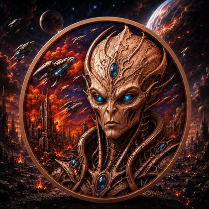 2026 Beyond the Universe: Invasion Warning   1oz Copper Coin Glow FX