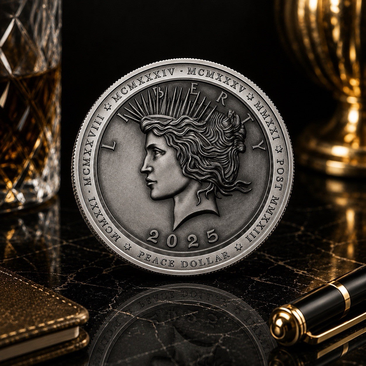 2025 Niue Peace Dollar UHR Incused 1 oz Silver Coin