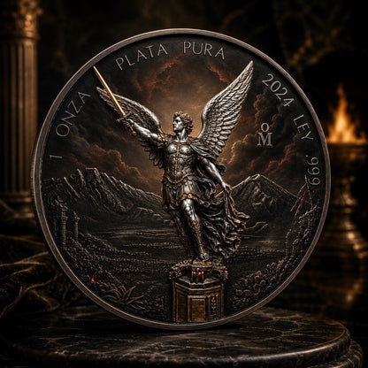 St. Michael & Dragon's Hoard 1 Kilo Copper Medal with 1oz Silver Libertad Insert