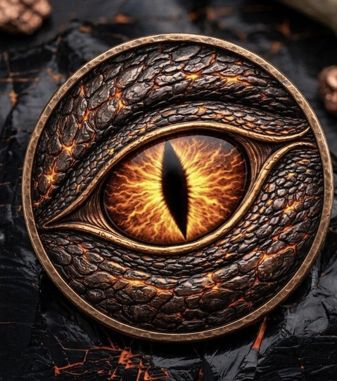Dragon's Ember Eye Colorized 5 oz Copper Medal