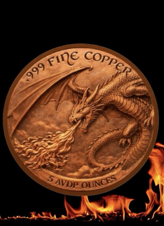 Dragon's Ember Eye Colorized 5 oz Copper Medal