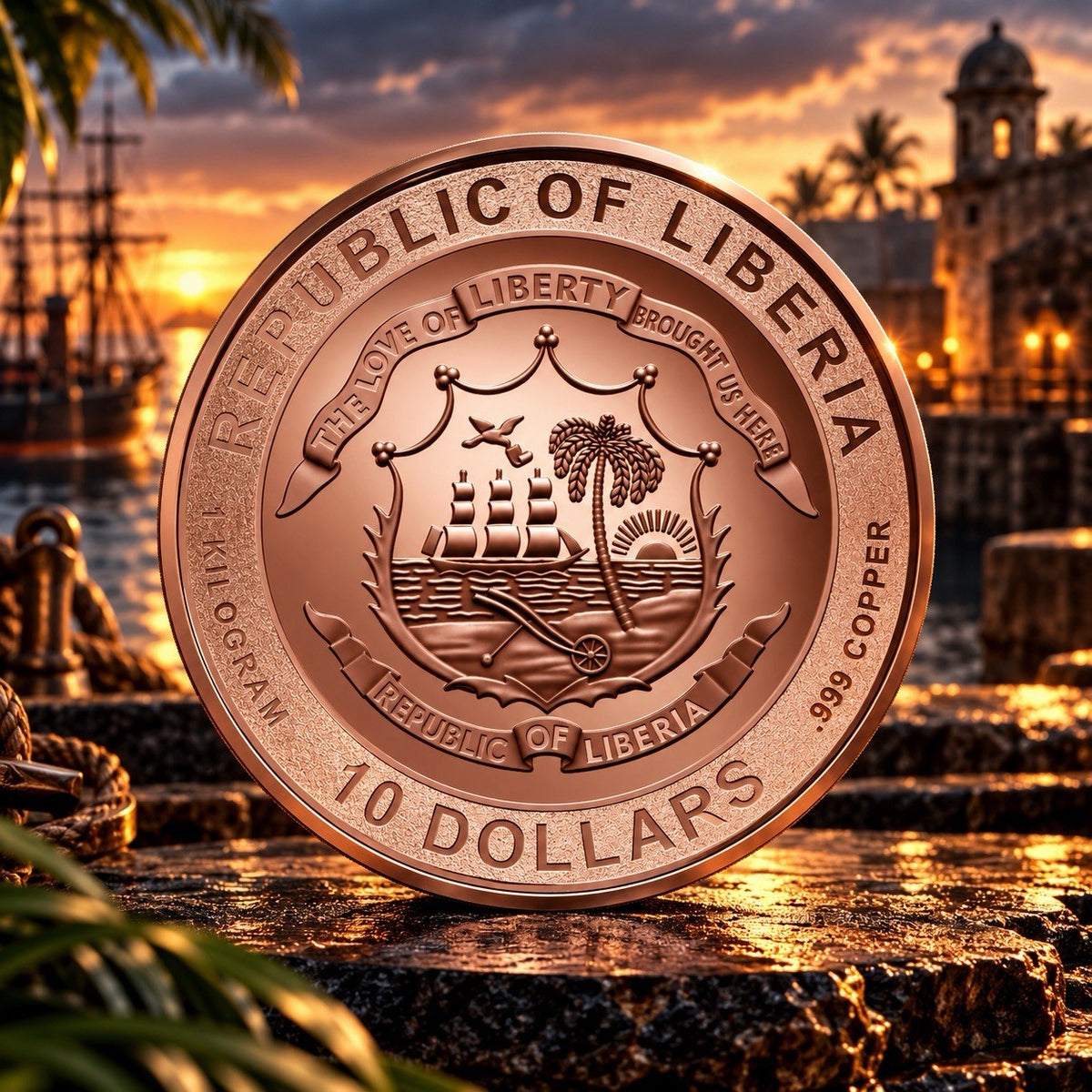 2026 Liberia End of the Trail 1 Kilo .999 Fine Copper Coin High Relief