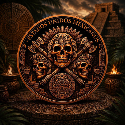 Libertad Aztec Serpents Colorized 1oz Copper Medal