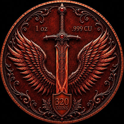 Fire Dragon Libertad Tribute 5 oz Copper Medal with Colorized Antique Finish