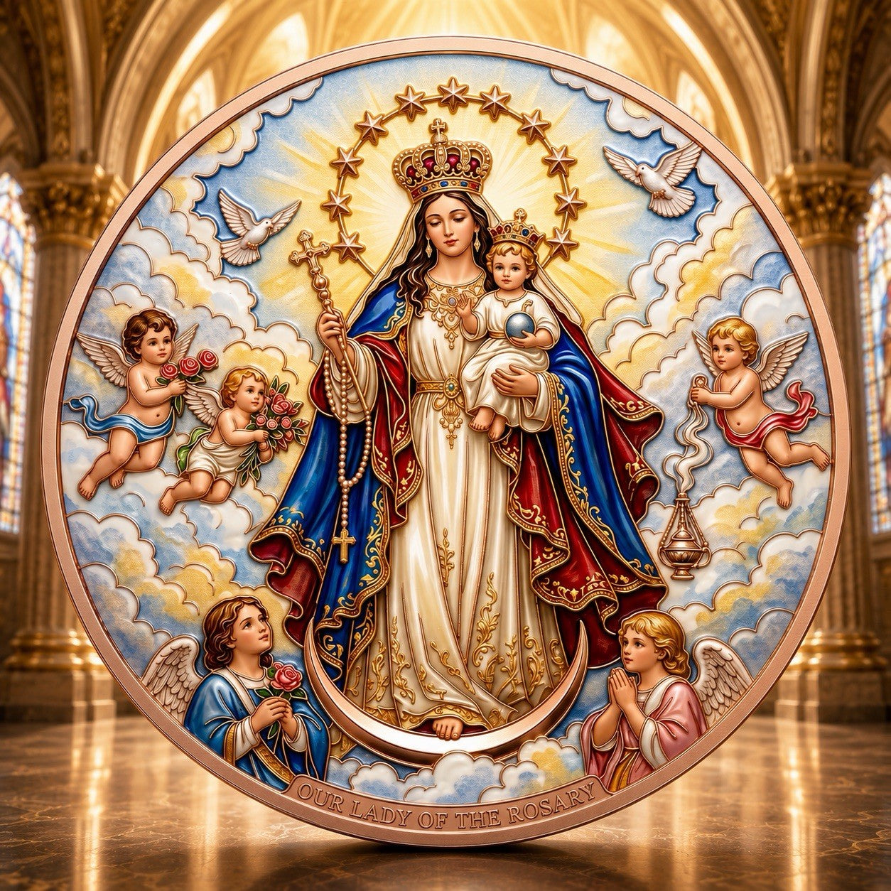2026 Jesus Series: Our Lady of the Rosary 5oz Copper Coin