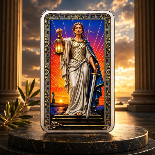 Pamp Lady of Liberty Colours Illuminated Edition 10 oz Silver