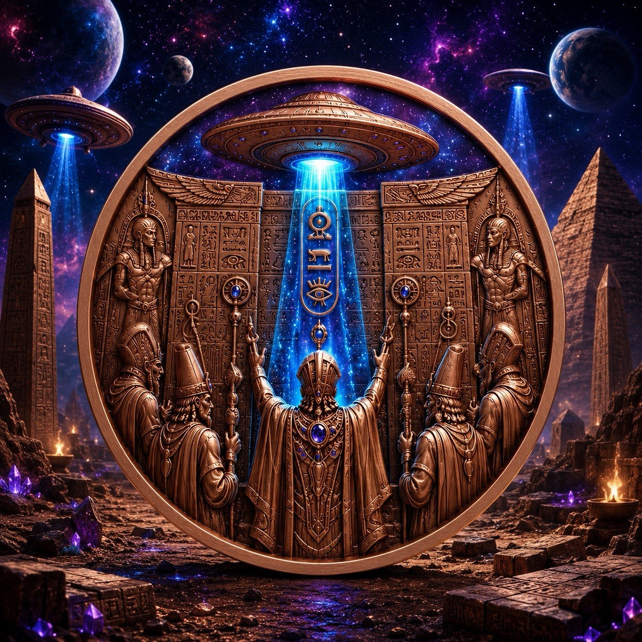 2026 Beyond the Universe: Ancient Astronaut 1oz Copper Coin Glow FX