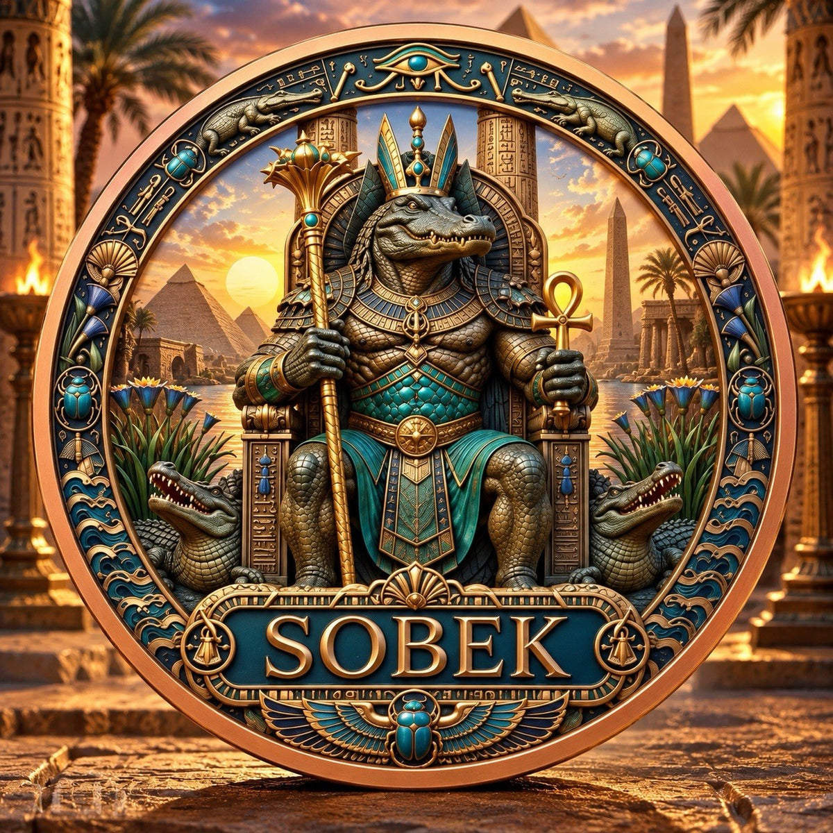 2026 Egyptian Mythology Gods Series: Sobek 5oz Copper Round