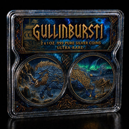 2 x 1 oz 2025 Germania Gullinbursti Colorized in Dual Slab Display