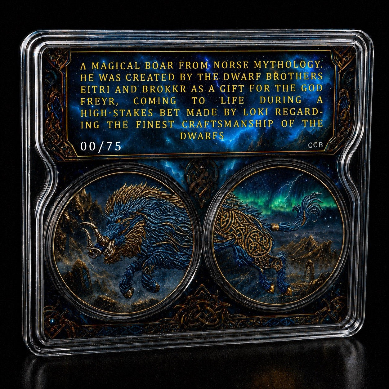 2 x 1 oz 2025 Germania Gullinbursti Colorized in Dual Slab Display