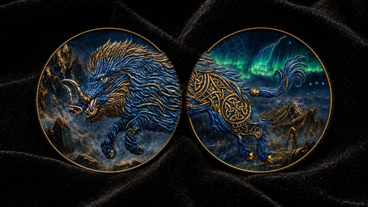 2 x 1 oz 2025 Germania Gullinbursti Colorized in Dual Slab Display