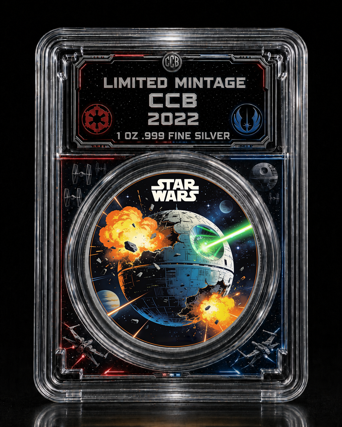 2026 Darth Vader & Death Star colorized .999 1 oz Silver Coin in slab