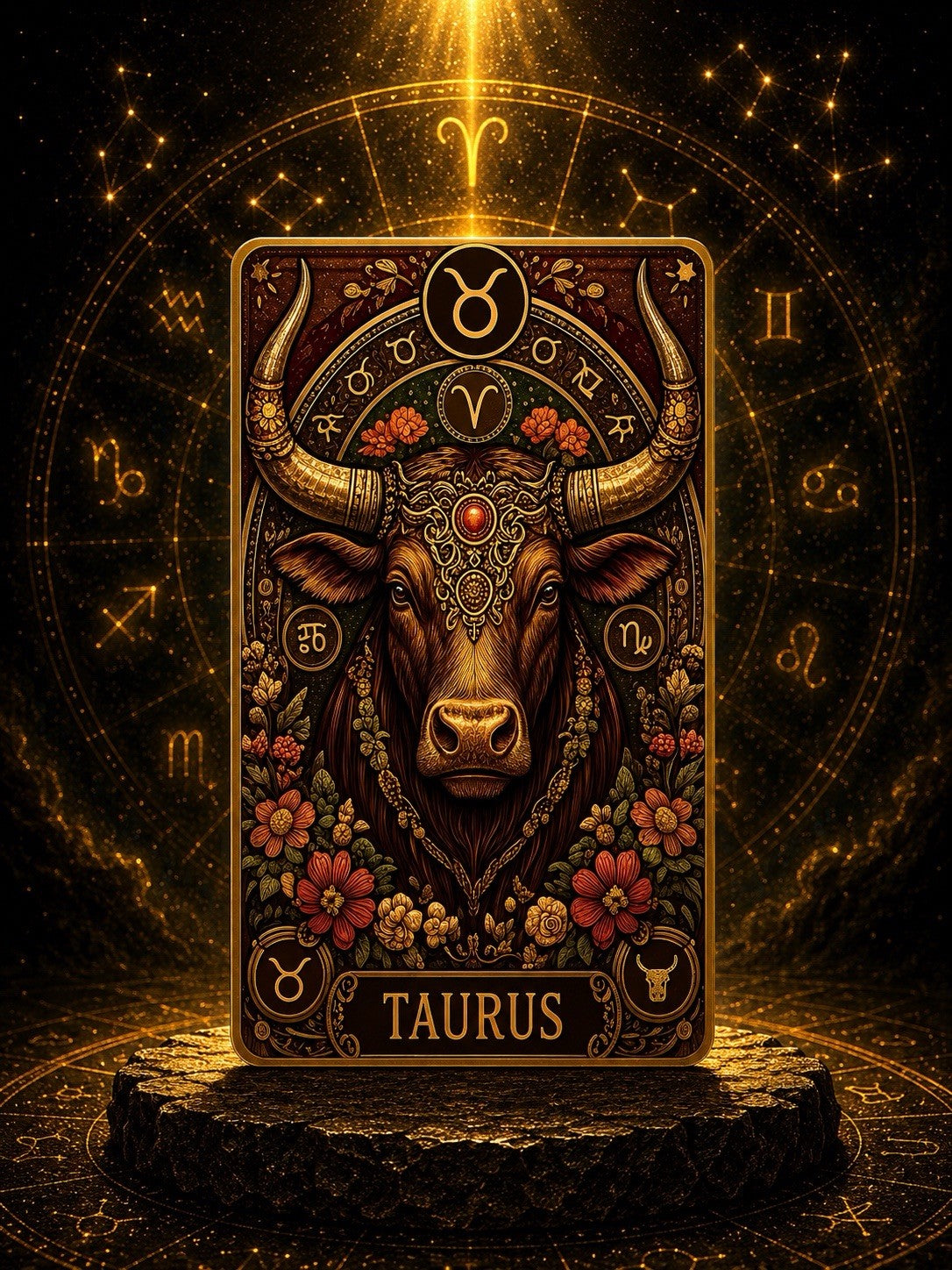 12 Constellations Zodiac Seres: 5oz Copper Art Bar,  Taurus