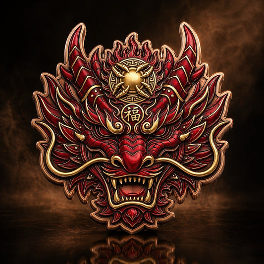 Fortune Dragon .999 5oz Copper Medal in box
