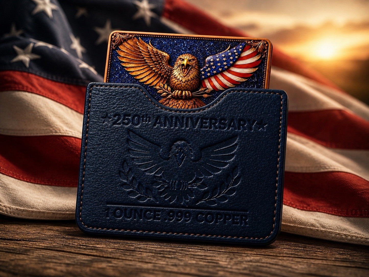 250th Anniversary Eagle Colorized 1 oz Copper Bar
