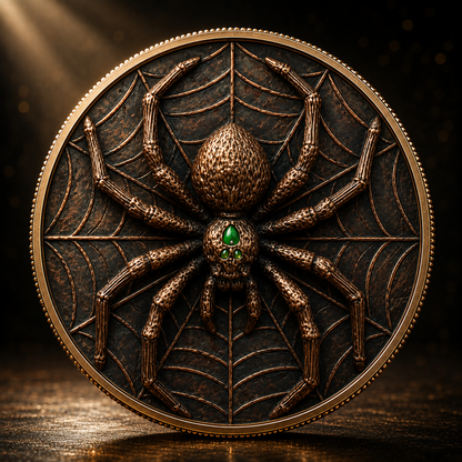 2026 Spider 5 oz Glow in the Dark Copper Round Glow in Dark Accents