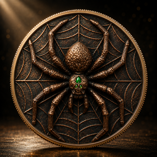 2026 Spider 5 oz Glow in the Dark Copper Round Glow in Dark Accents
