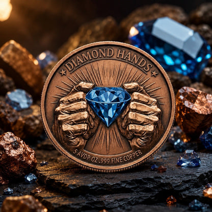 Diamond Hands Series #1 of 3  5oz .999 Fine Copper Round