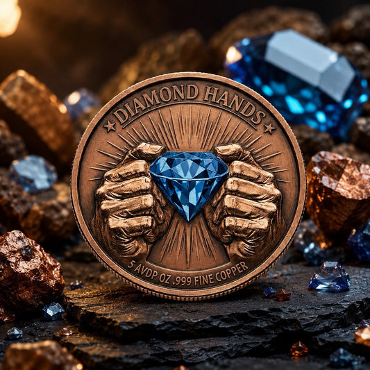 Diamond Hands Series #1 of 3  5oz .999 Fine Copper Round