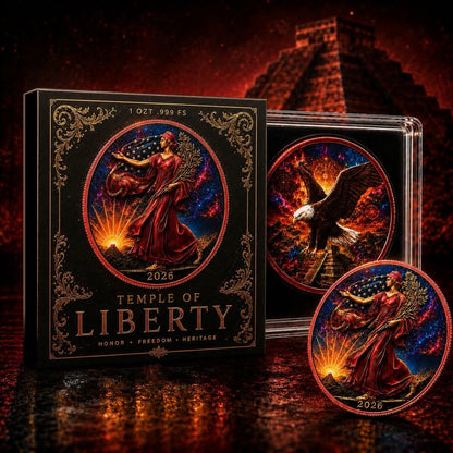 2026 ASE Temple of Liberty 1 oz .999 Silver in Quadrum Capsule