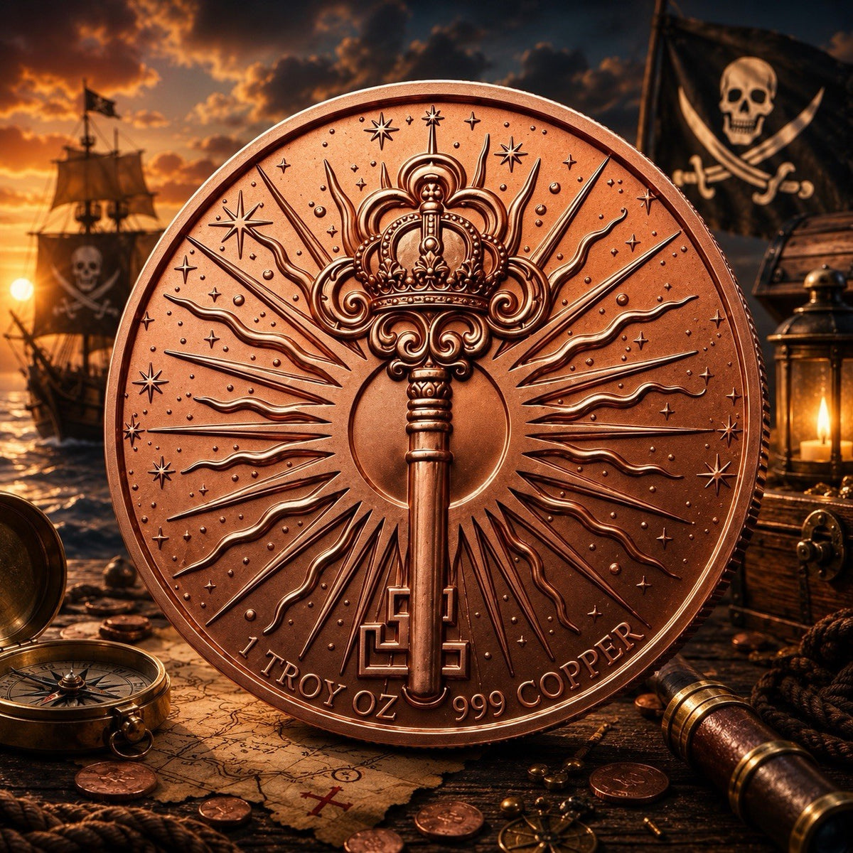 2026 Beauty Pirates Series: Moon Harbor Queen  1oz UHR Copper Coin