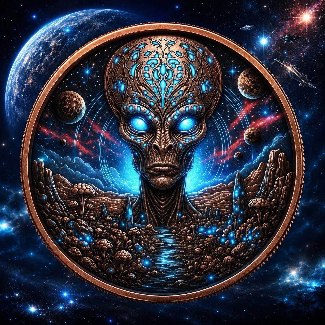 Starborn Watcher 5 oz Copper Coin, Cosmic Guardian,