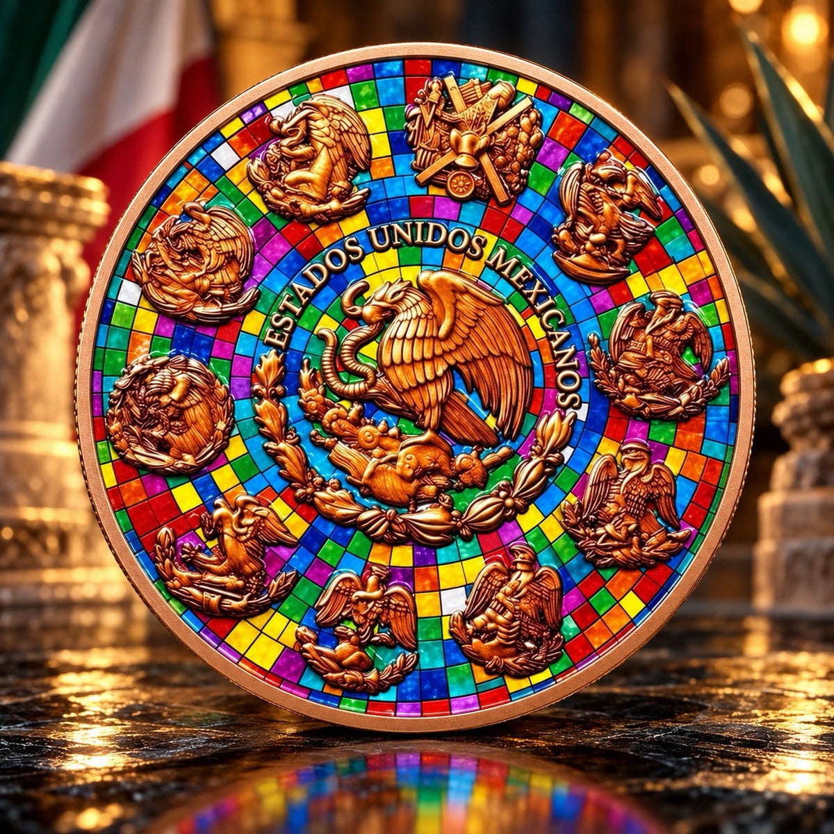 2026 Mexico Mosaic Libertad 5 oz Copper Medal