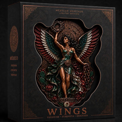 Mexican Heritage Libertad Wings HR 5oz Copper Medal in Display Box
