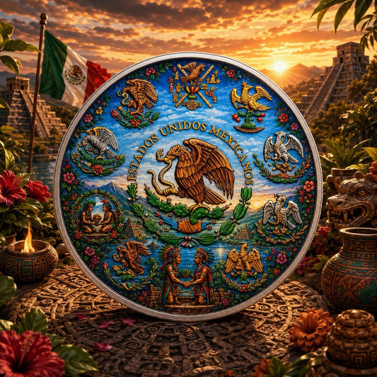 2024 Mexico Libertad Aztec Flower Wars Edition 1 oz Silver Coin