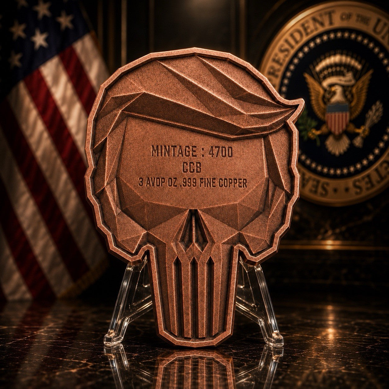 3 oz Trump Patriot Punisher Stackable Copper