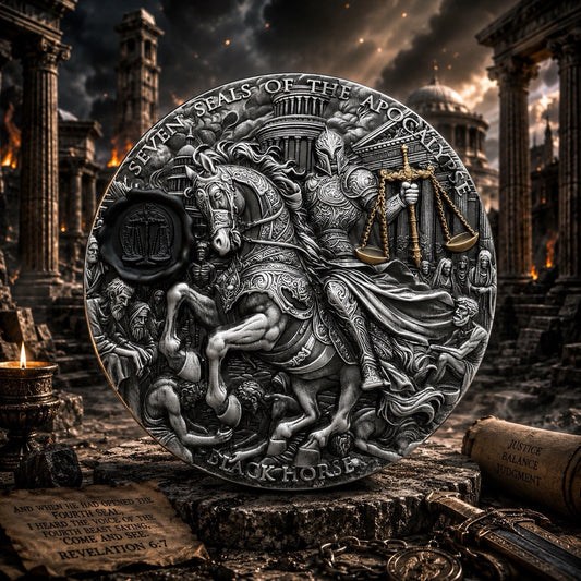 2026 Niue Seven Seals of the Apocalypse Black Horse 3 oz Silver Coin