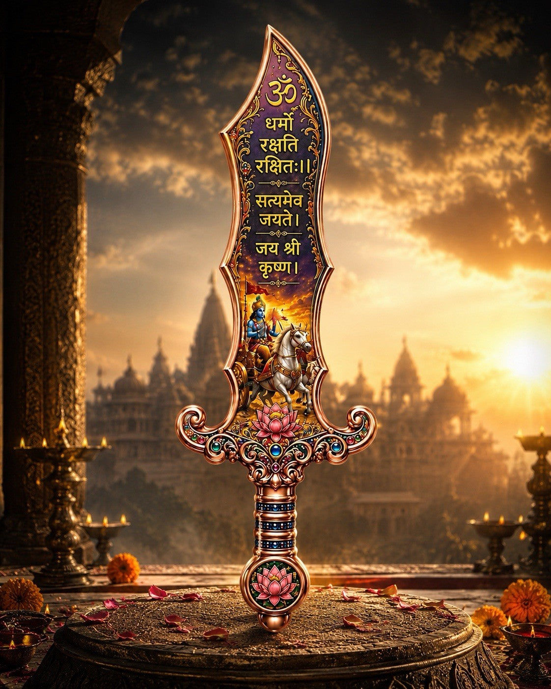 Lord Krishna's Nadaka Sword 2 oz Copper High Relief Shaped Medal