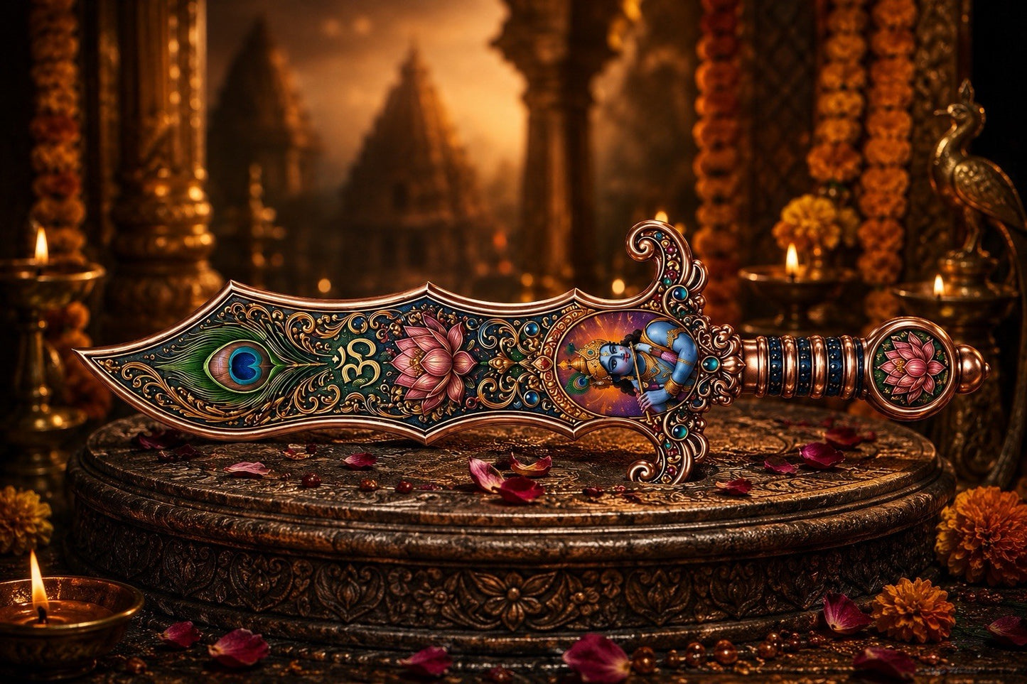 Lord Krishna's Nadaka Sword 2 oz Copper High Relief Shaped Medal