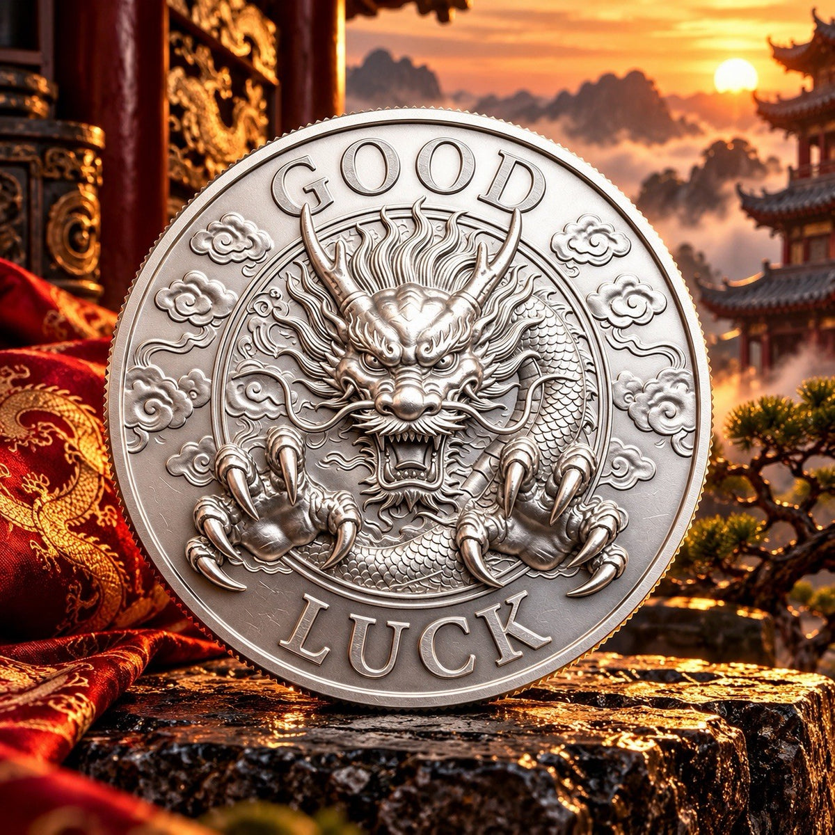 2026 Good Luck Dragon 3g .999 Fine Silver Medal, Brilliant Uncirculated