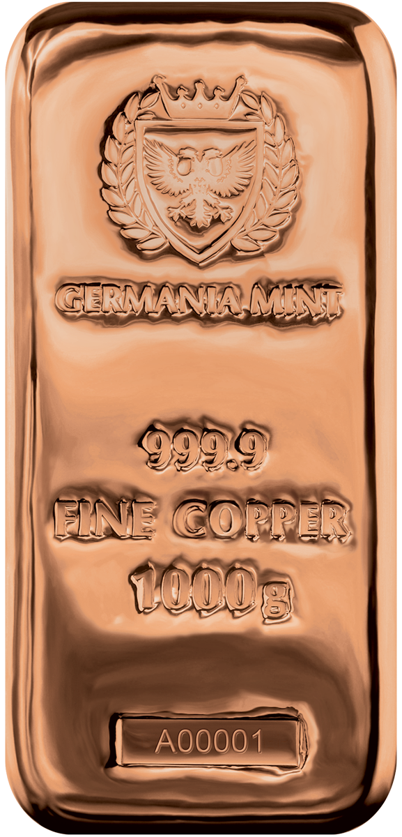 Copper-1 Kilo-Germania Mint Bar (1000 grams) w/ Black Box-Holographic Serial