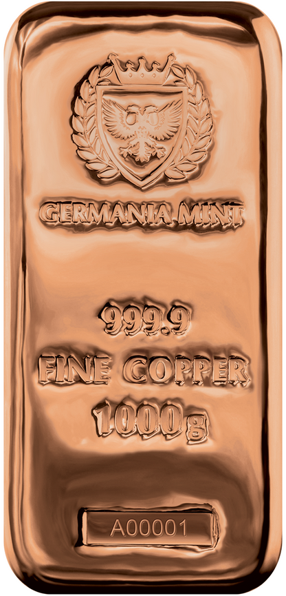 Copper-1 Kilo-Germania Mint Bar (1000 grams) w/ Black Box-Holographic Serial