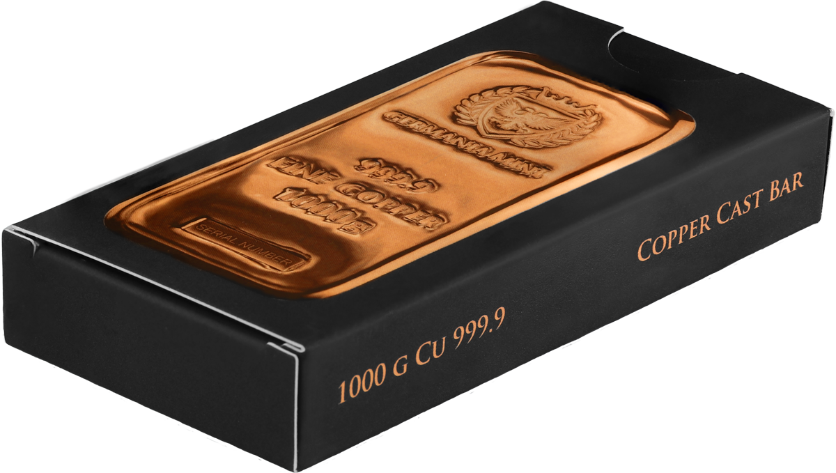 Copper-1 Kilo-Germania Mint Bar (1000 grams) w/ Black Box-Holographic Serial
