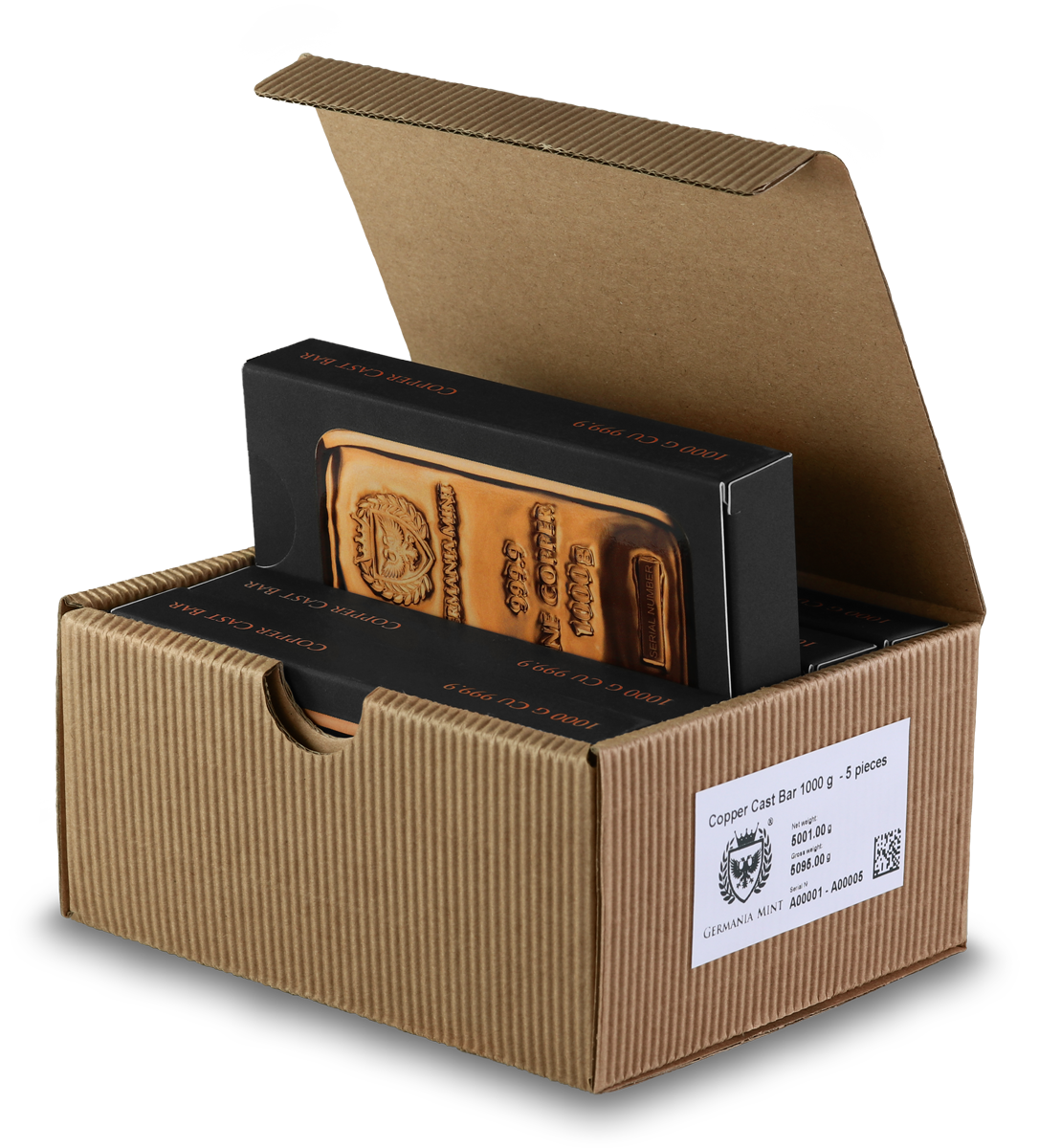 Copper-1 Kilo-Germania Mint Bar (1000 grams) w/ Black Box-Holographic Serial
