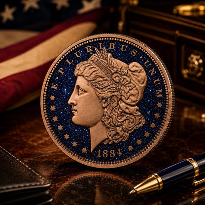 Morgan Dollar Dual Sided Diamond Dust 1 oz Copper Round